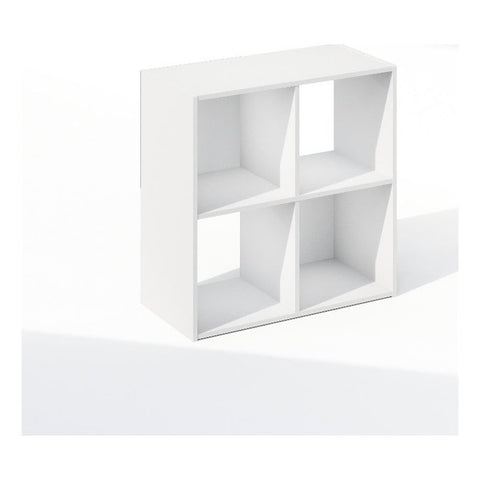 Furinno PELLI Book Shelf, 4-Cube Bookshelf, Cube Storage Organizer Bookcase, 11.7 x 23.7 x 23.8, for Living Room, Bedroom, Home Office, White