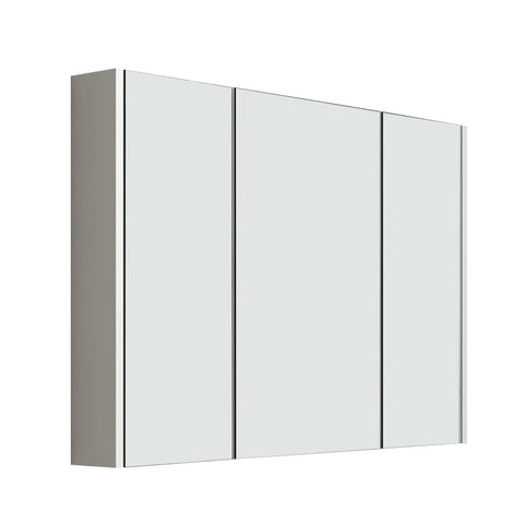iBathUK Rehaus Wall Mounted Triple Door Mirror, Soft Close Doors with 2 Adjustable Shelves Cabinet, Copper Free Silver Mirror