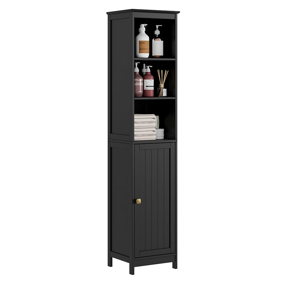 RRX Narrow Tall Bathroom Storage Cabinet,35 * 32 * 161cm (black)