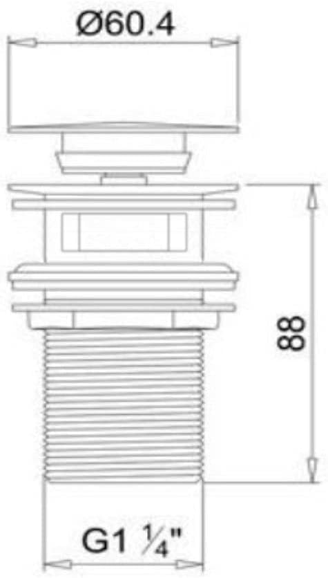 Xcel Home 2X G 1 1/4" BSP Slotted Chrome Click Clack Square Basin Waste