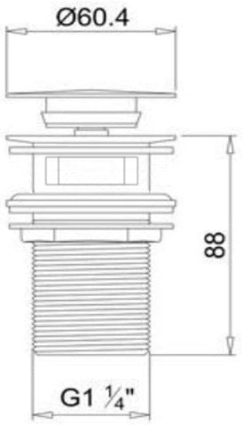 Xcel Home 2X G 1 1/4" BSP Slotted Chrome Click Clack Square Basin Waste