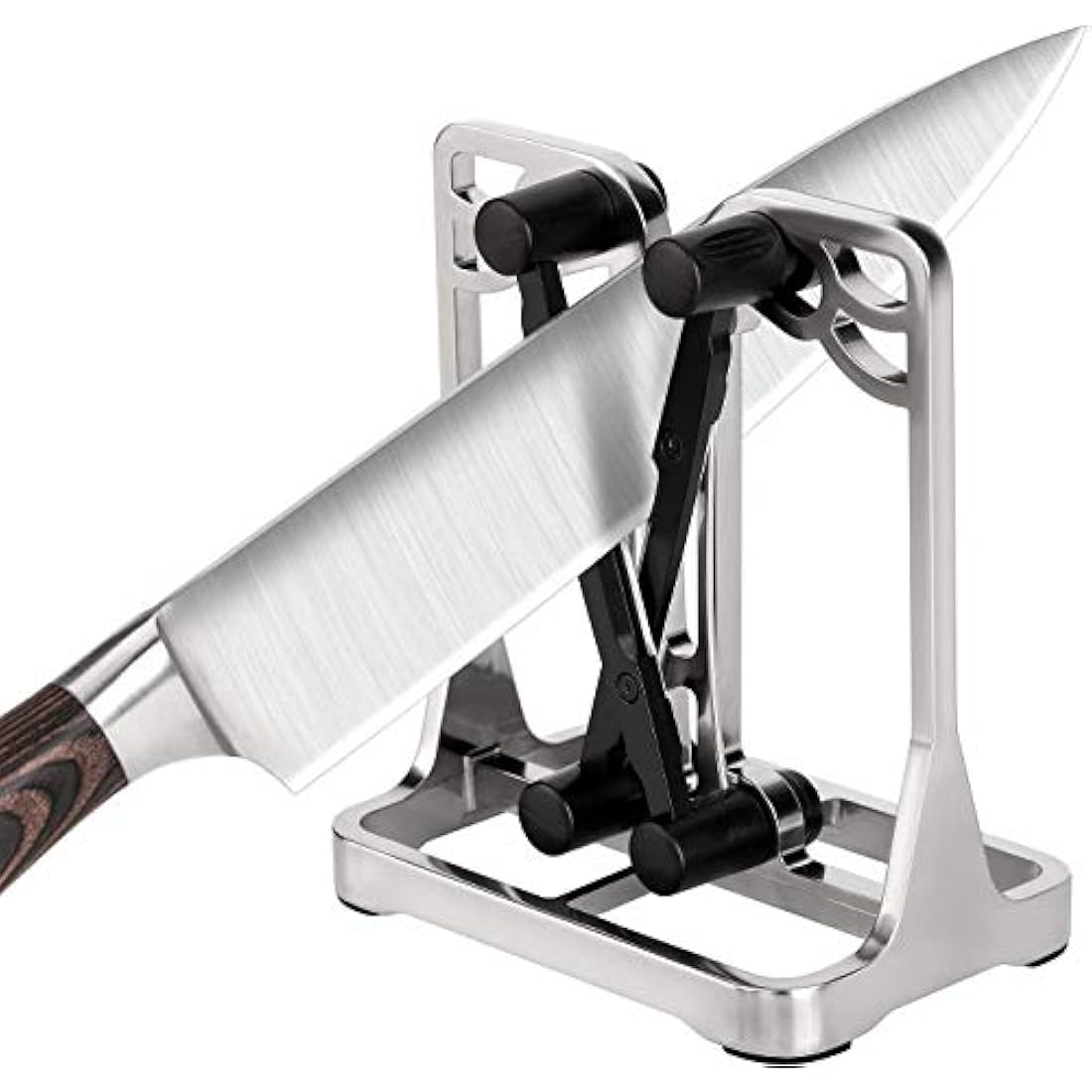 Knife Sharpener Manual Knife Sharpeners: Upgrade Made of Full Metal Bracket - Safe, Easy to Use Kitchen Tools