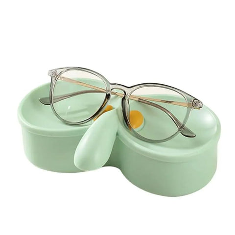 ARFUKA Glasses Holder Stand with Double-Layer Tray Fun Decor Organizer for Eyeglasses, Sunglasses & Jewelry - Nightstand/Desktop Storage Green