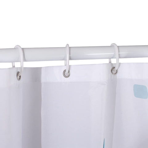 VIROSA Mosaic Blue Shower Curtain for Bathroom Anti Mould, Mildew Resistant | Size 180x180 cm (71 x 71 Inch) | Water Repellant Fabric | 100% Polyster