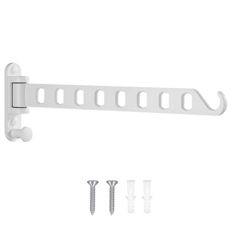 Lxoraziy Wall Mounted Clothes Hanger, Foldable Wall Clothes Airer, 180° Swivel Hanger, Wall Hook with Screw, for Laundry, Bathroom, Utility Room