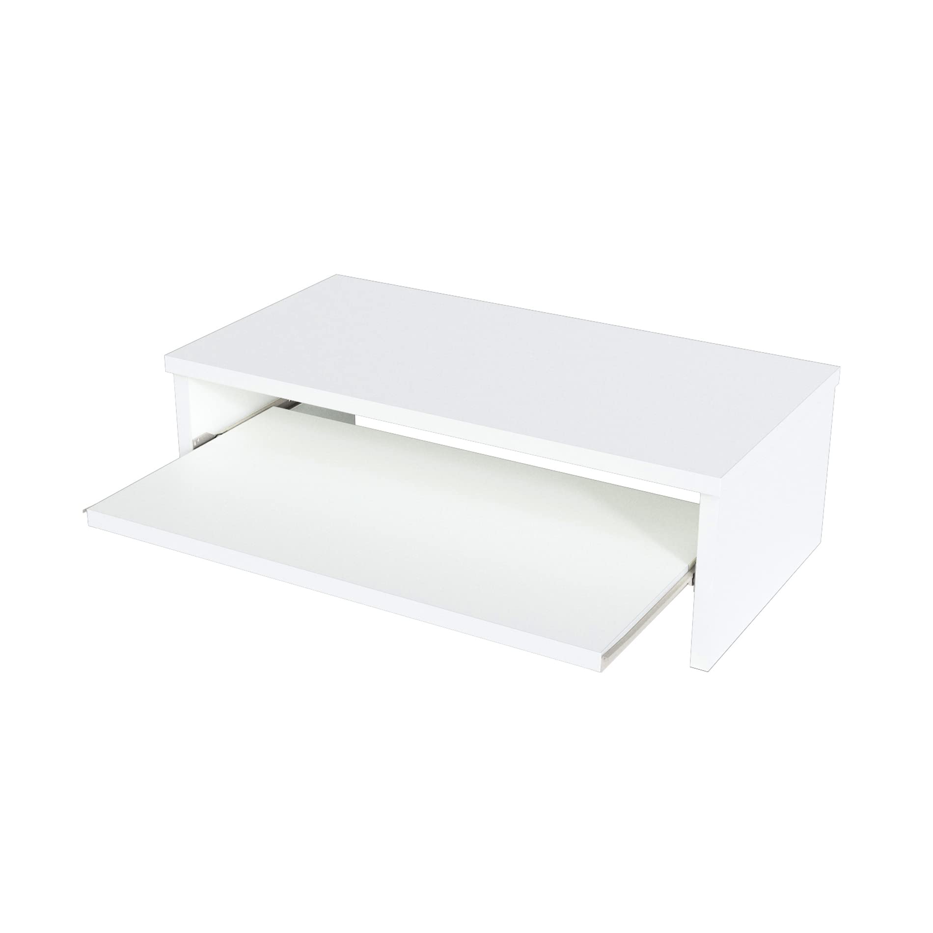 Henor Stand Monitor Riser Wooden Screen with Removable Tray 62 x 32 x 18 cm. Supports 50 kg. White.