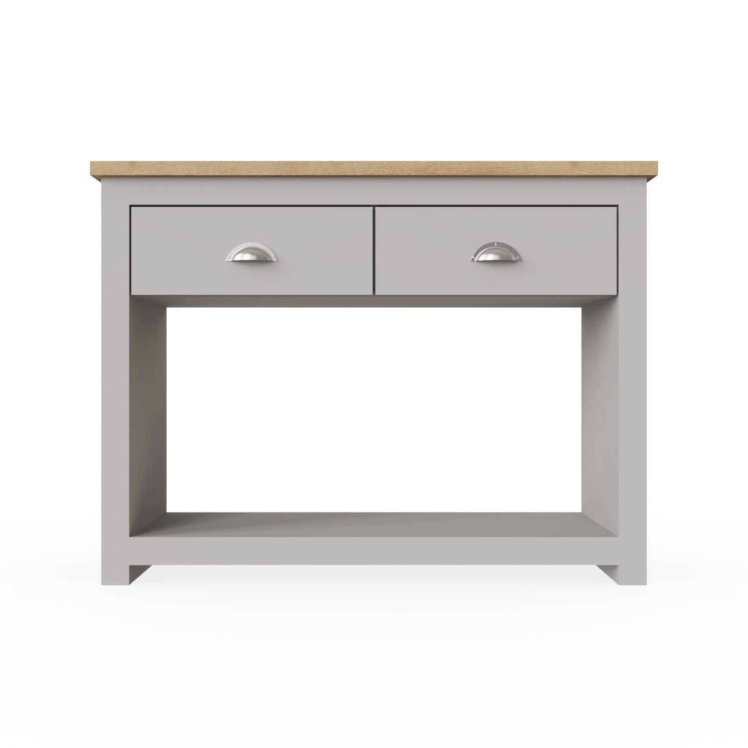 Timber Art Design UK Lisbon Console Hall Way Table with 2 Drawers Rustic Retro Style Hallway Living Room, Bedroom, Office