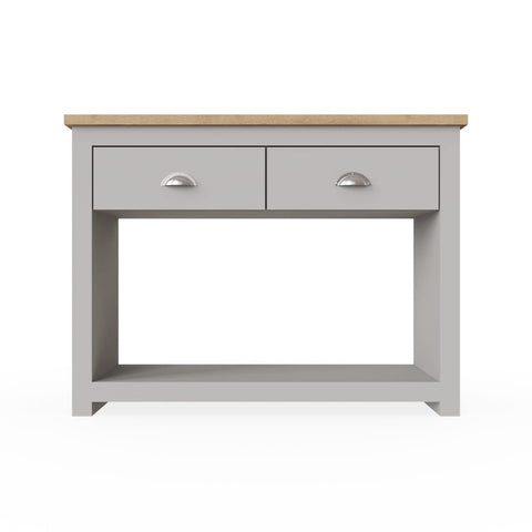 Timber Art Design UK Lisbon Console Hall Way Table with 2 Drawers Rustic Retro Style Hallway Living Room, Bedroom, Office
