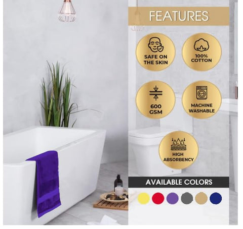 Ample Decor Cotton Washcloths Set 10, 30 X 30 cm, 100% Cotton Premium Quality Flannel Face Cloths, Highly Absorbent Fingertip Towels - Purple