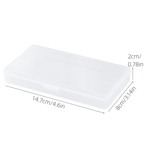 Eleanly 4 Pcs Small Plastic Box Rectangular Empty Mini Clear Plastic Organizer Storage Box Craft Storage Box with Flip Lid for Small Items and Other