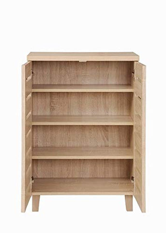 TAD TIMBER ART DESIGN UK Essentials 4 Tier Storage Cabinet Cupboard Bedroom Hallway Shelf Unit Sonoma Oak