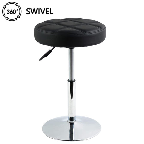 FURWOO Round Cushion Salon Stool Massage Chair Adjustable Swivel Spa Stool for Beauty Nail Home Bar Work Low Bar Chair for Barber Shop Small(Black)