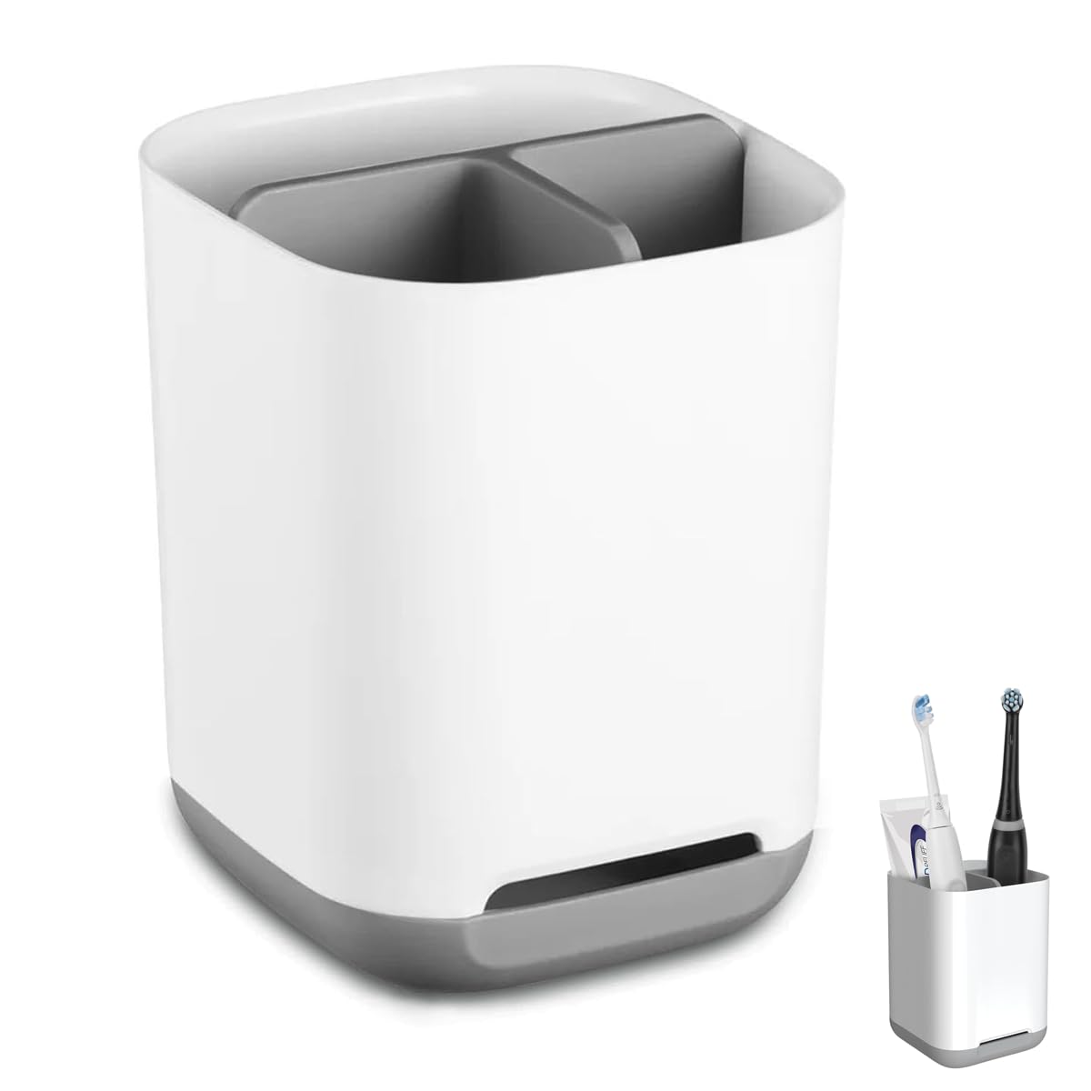 Toothbrush Holder Set, Freestanding Bathroom Tooth Brush Holder for Bathroom, Ceramic Toothbrush Holder for Electric & Manual Toothbrushes