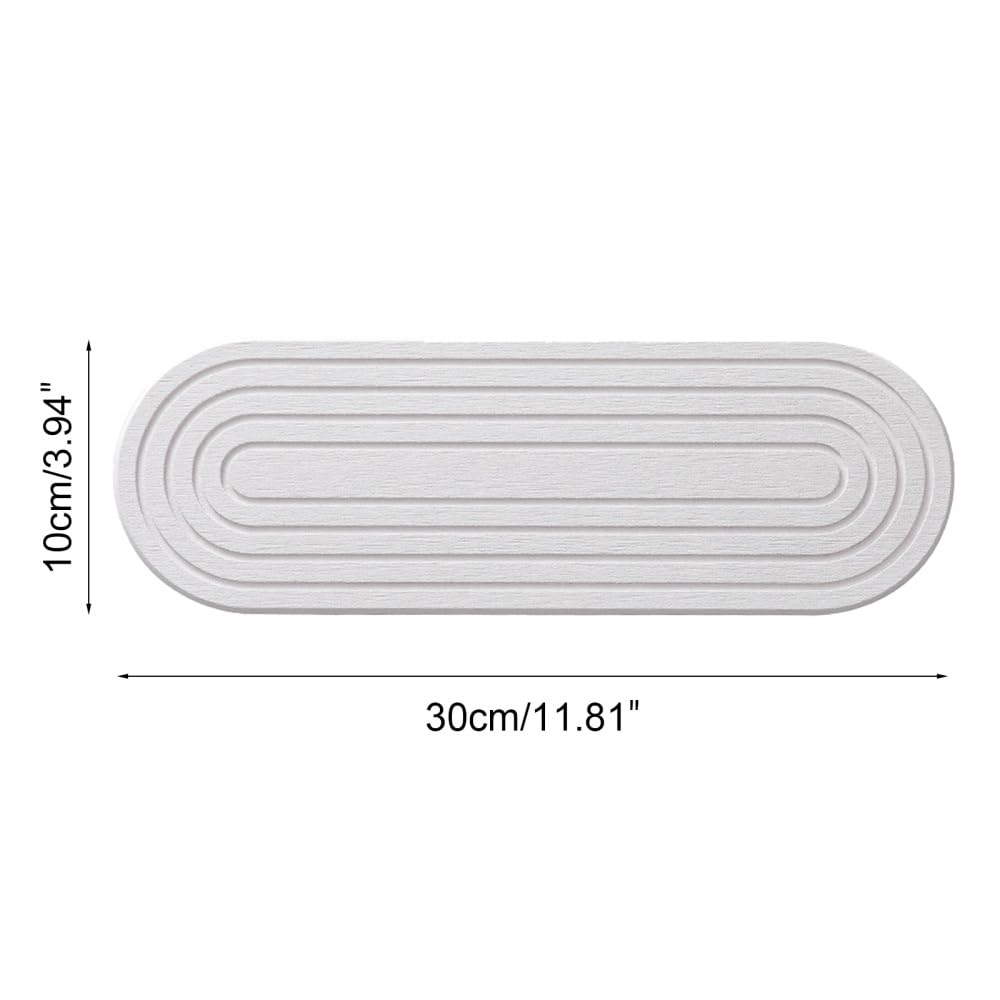 Sink Caddy Organizer, Quick Drying Diatomaceous Tray Water Absorbing Sponge Holder with 4 Wood Foot Pads for Bathroom Kitchen Countertop