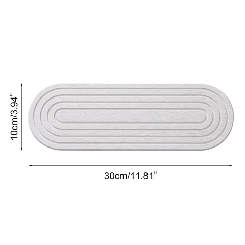 Sink Caddy Organizer, Quick Drying Diatomaceous Tray Water Absorbing Sponge Holder with 4 Wood Foot Pads for Bathroom Kitchen Countertop
