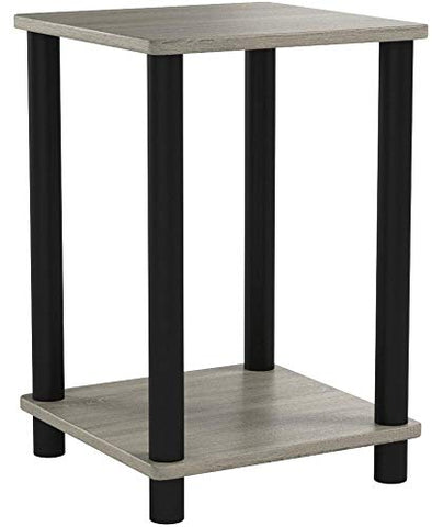 Furinno TURN-N-TUBE Side Table Set of 2, 2-Tier Stackable End Table with Open Shelf, Toolless Night Stand, Bedside Table, for Living Room, Bedroom