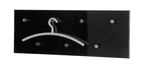 HAKU Wardrobe Chrome, Black, Mdf, Metal - Dim.: W 80 cm X H 30 cm X D 6 cm, Style: Modern