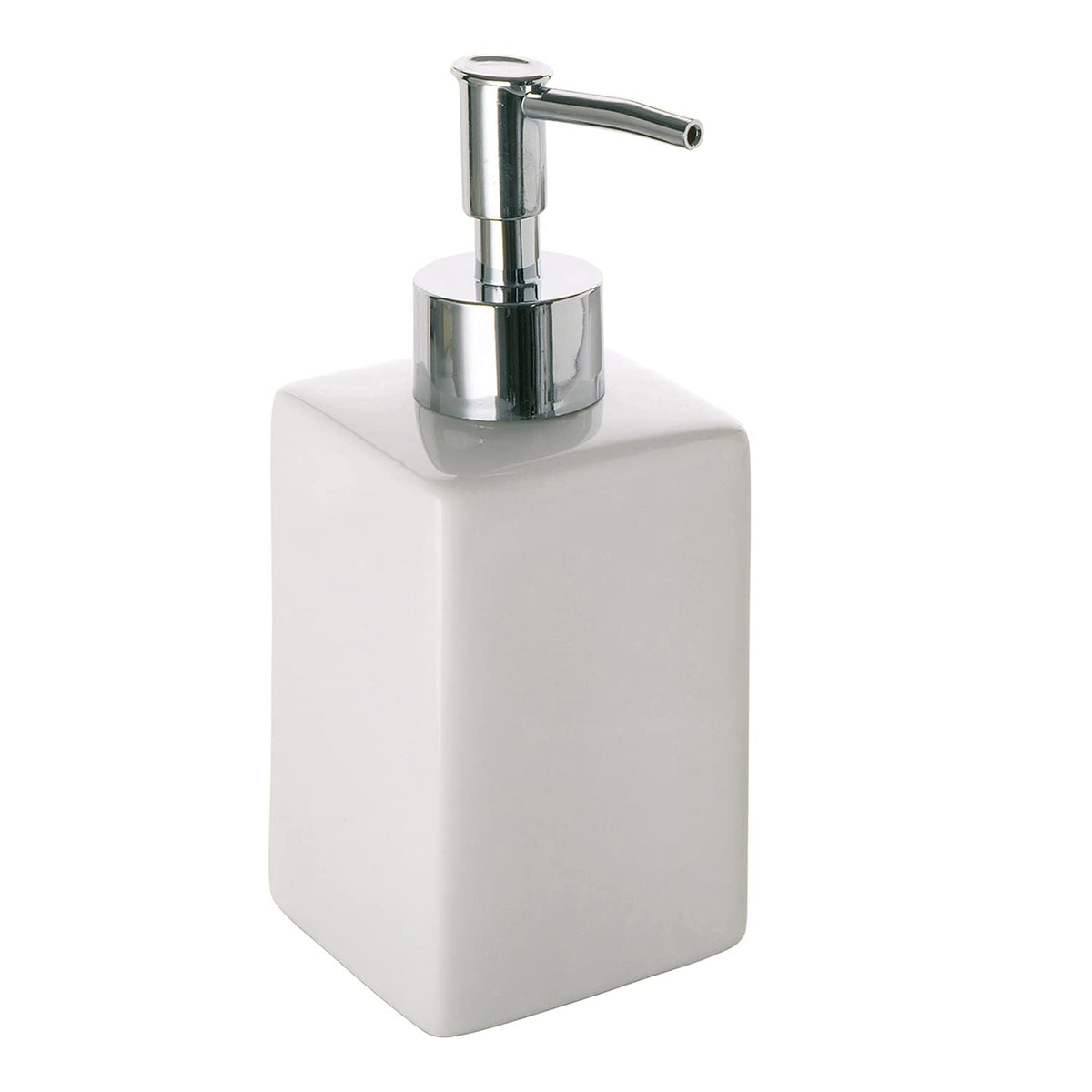 Gedy Queenstown Soap Dispenser, Dimensions and Weight: 16, 5 x 6.5 cm & 0.5 kg, Soap Dispenser in Eco Ceramic, White Finish, R&D Design