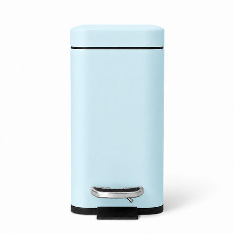 Home Zone Living 1.3 Gallon Bathroom Trash Can with a Lid, Stainless Steel Wastebasket with Slim Shape and Step Pedal for Home and Office
