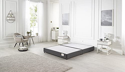 Bed Centre Platform Divan Bed Covered in Luxury Plush, Linen and Tweed Fabric (Ivory Plush, Single 90 x 190cm)
