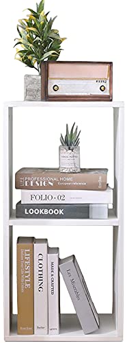 ETNIC ART Double Cube Furniture Storage Bookcase Shelf White 35 x 30 x 70 cm MDF Wood Shelf Office Design Entrance Living Room