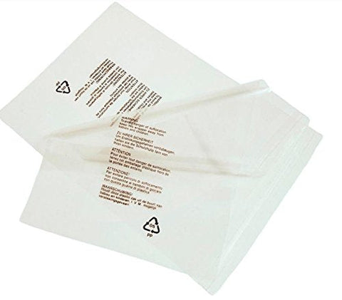 200 CLEAR TRANSPARENT PLASTIC SELF SEAL GARMENT BAGS WITH SAFETY WARNING (14" x 17")