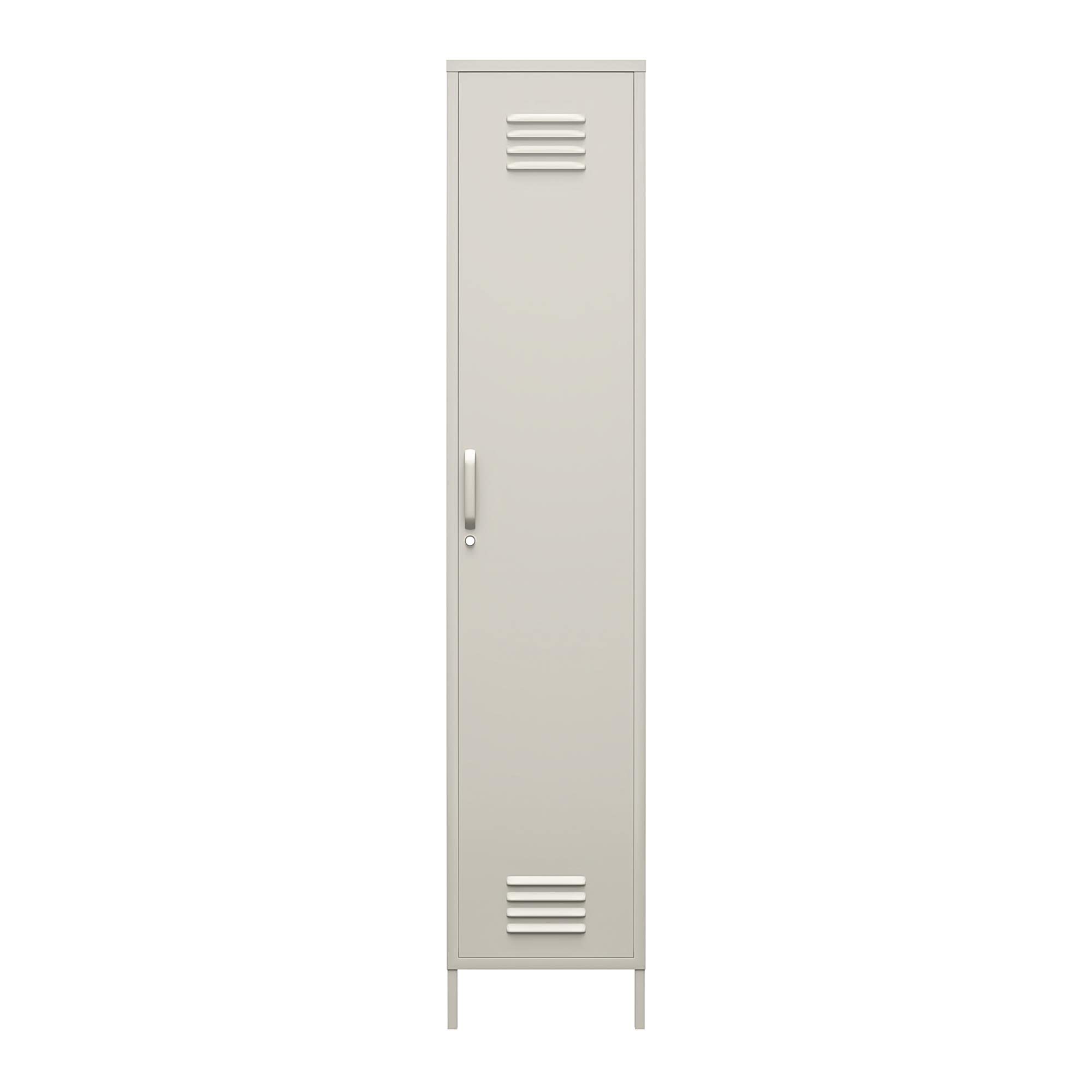 DHP Furniture Bradford Single Metal Storage Cabinet Taupe
