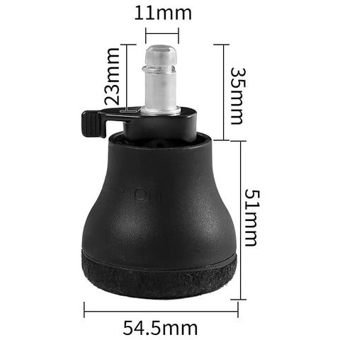 5PCS Bell Glides 2.5'' Overall Glide Height When Installed with On/Off Setting Replacement Office Chair Wheels- Chair Desk Swivel Caster to Fixed