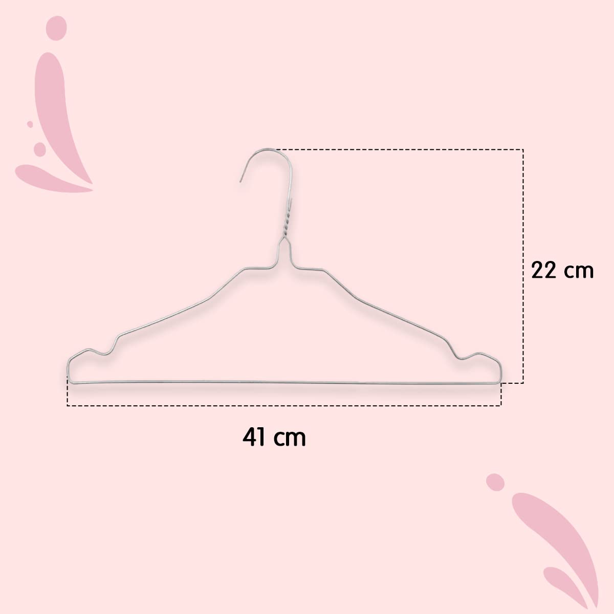 Stainless Steel Clothes Hangers (Pack of 25) - Reinforced Clothes Hangers for Unisex Adults Metallised