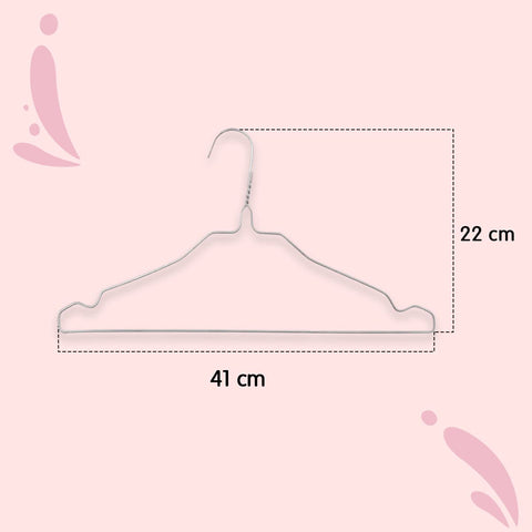Stainless Steel Clothes Hangers (Pack of 25) - Reinforced Clothes Hangers for Unisex Adults Metallised