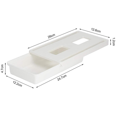 ZONADAH Hidden Under Table Desk Drawer 26x12.6x4.7cm Under Desk Drawer Self-adhesive Table Storage Tray Drawer for Office School Home Kitchen