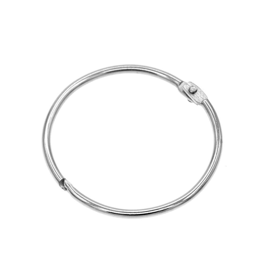 Coideal Large Shower Curtain Rings Open, 20 Pcs Metal Curtain Hooks 50mm Big Circular Loops Key Ring Brushed Nickel (Silver)