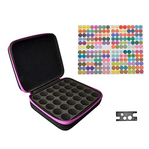 30 Bottles Capacity 10ml 15ml Essential Oils Holder Traveling EVA Carrying Case Storage Box Organizer w/Label Stickers + Bottle Opener