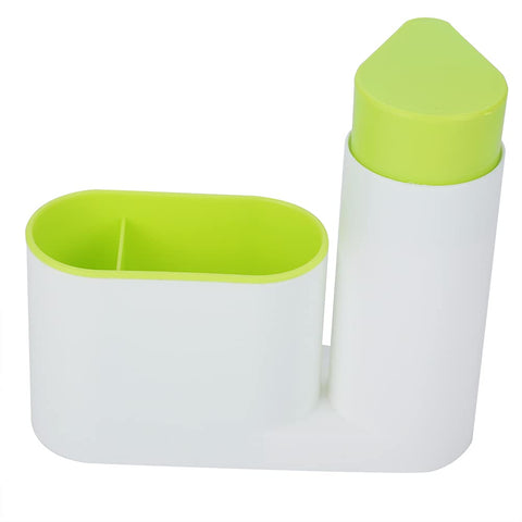 Socobeta Soap Dispenser Storage Kit, Of Scale Detergent Soap Dispenser Sink Sponge Storage Compact Multifunctionalbathroom ABS for Kitchen(green)