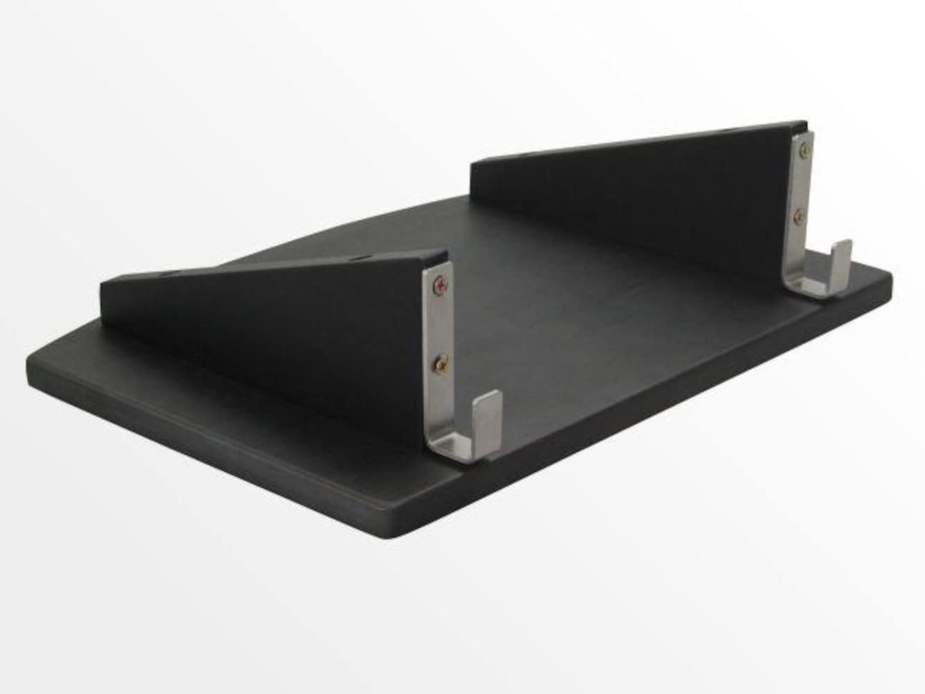 Woodquail Bedside Shelf, Clip on Hanging Shelf, Small Bedside Table, Made of Natural Bamboo (Clips 26mm, Black)