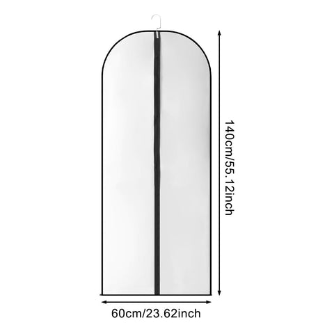 LianSinGo 2PCS Long Dress Bags Cover, 55x26 IN Garment Covers Translucent with Zipper, Waterproof Dustproof Garment Bags