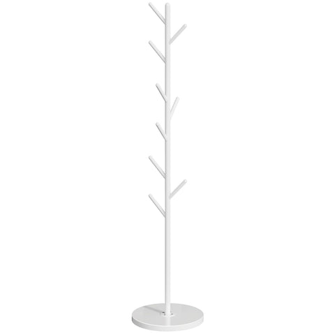 HOOBRO Coat Stand with 9 Hooks, Heavy Duty Freestanding Coat Rack, Hall Tree with Thickened Base, Corner Hanger Stand for Bedroom, Entryway