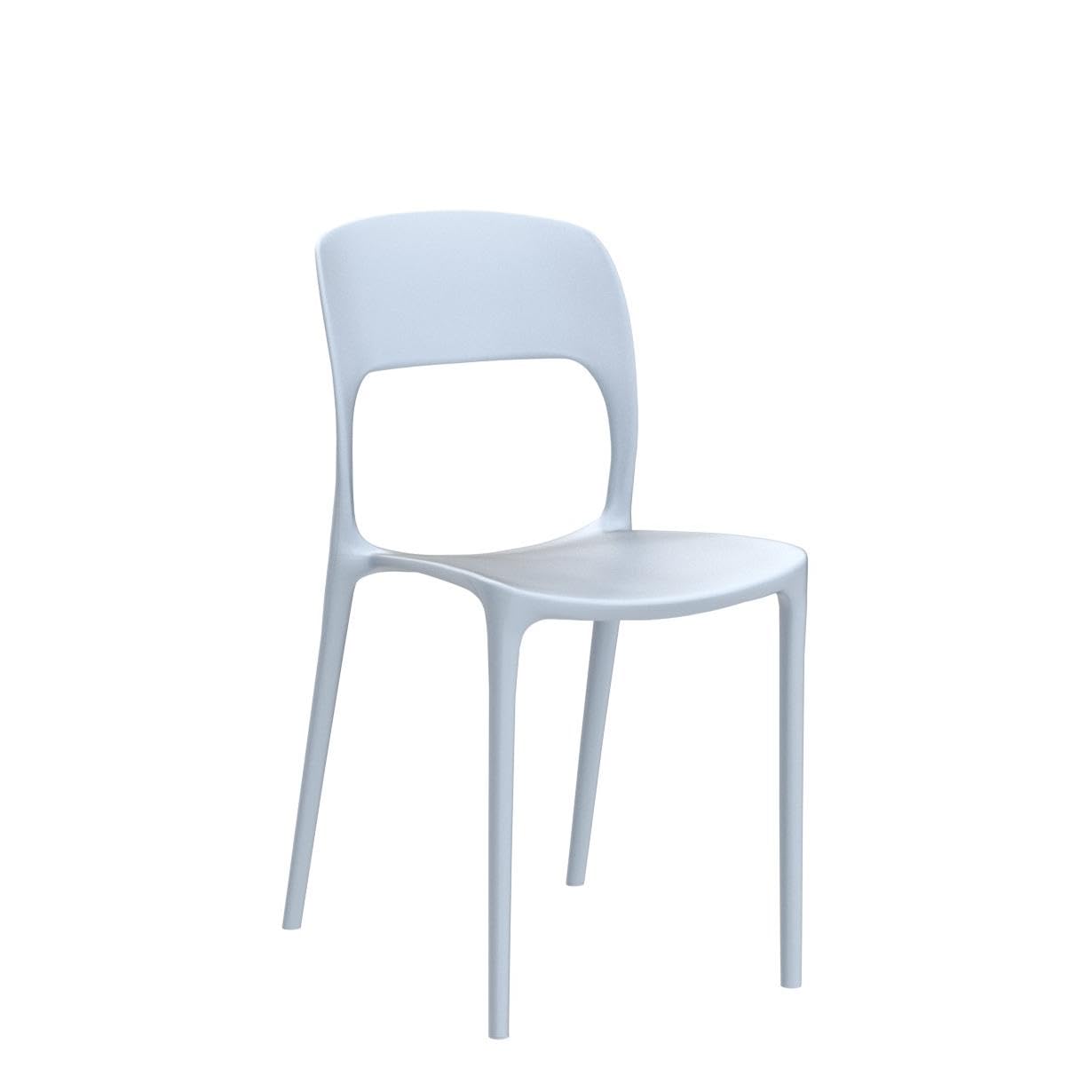 Hallowood Furniture Stoker Stackable Plastic Dining Chairs Set of 4, Grey