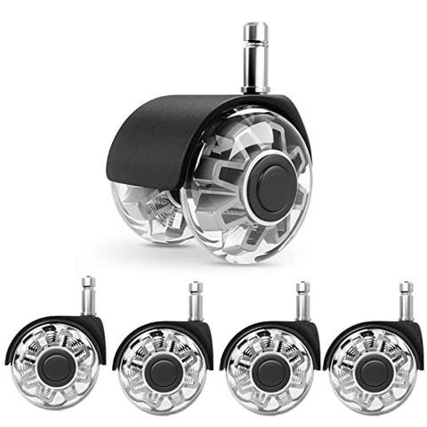 Replacement Office Chair Wheels (1000 kg) - 10 x 22 mm Wheels for Office Chairs, Smooth and Quiet Hard Floor Castors