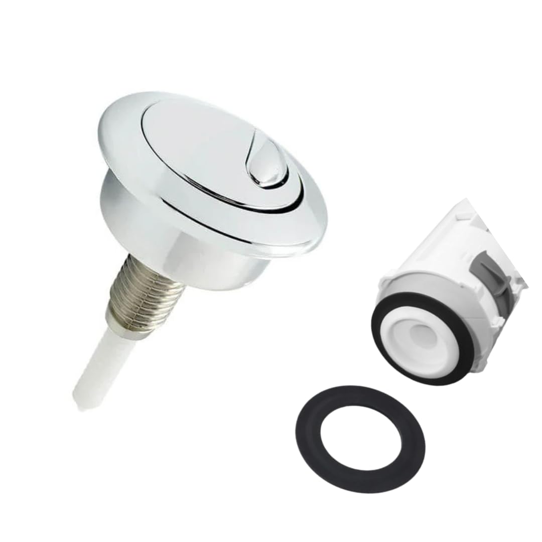 Dual Flush Toilet Button, Compatible with Twyford Optima49, Siamp CF1003CP, Replacement Set with Sealing Washer for 38-42mm Cistern Holes