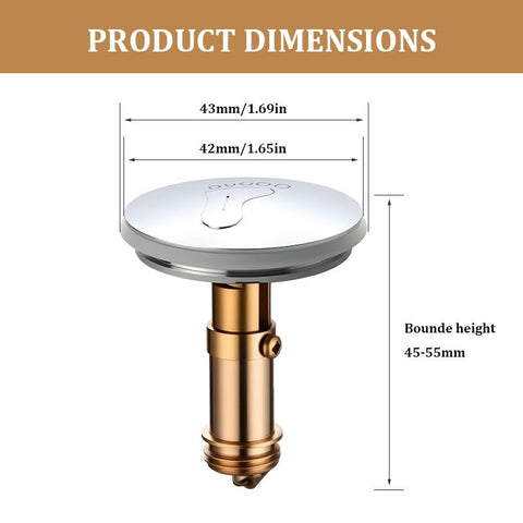 1PCS Pop Up Sink Plugs, Bath Plug Replacement, Click Clack Plug Stopper for Kitchen, Bathroom, Washbasin Bath, 43mm