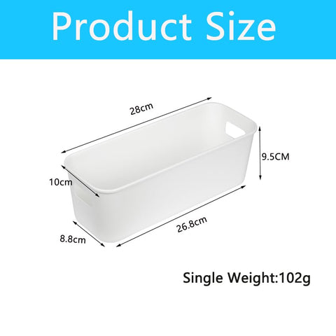 10 pack Narrow Bathroom Storage Baskets, Rectangle Plastic Storage Box