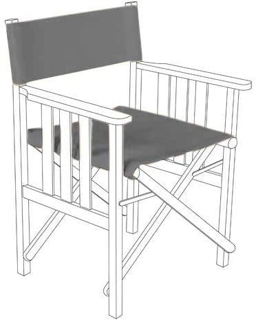 STAY GENT 2 Set Durable Replacement Seat Cover for Directors Chair Grey