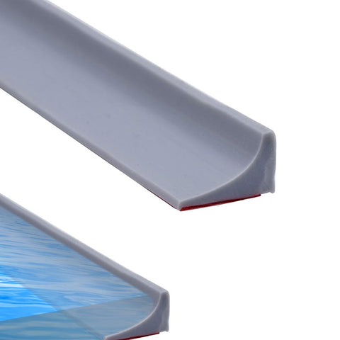 Azlanway Splash Protection Strip Shower Self-Adhesive 2 m Walk-in Shower Floor Water Barrier, Water Stopper Strip for Wet and Dry Separation