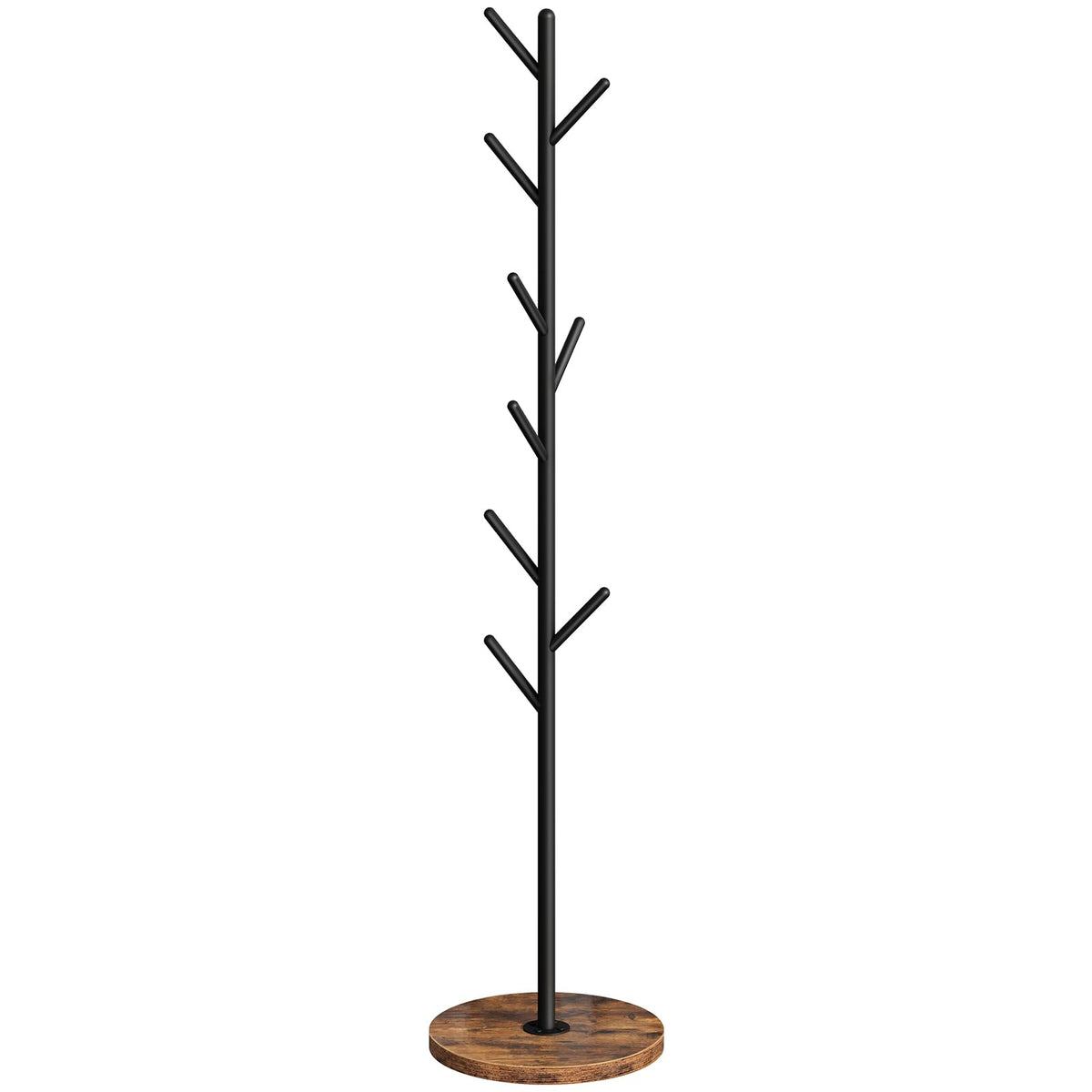 HOOBRO Coat Stand with 9 Hooks, Heavy Duty Freestanding Coat Rack, Hall Tree with Thickened Base, Corner Hanger Stand for Bedroom, Entryway