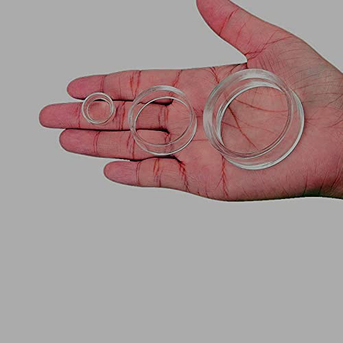 48 PCS(3 size 1.77in & 1.26in & 0.67in)Sphere stand,Acrylic Display Stand Clear Ring Baseball Stands Plastic Round Display Stand for Golf