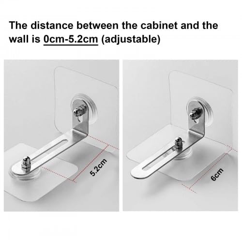Furniture Wall Anchors, Anti Tip Wall Anchor, Furniture Wall Fixing Adhesive, 4 PCS Cabinet Anti Tip Kit, No Screw Wall Fasteners for Cabinet