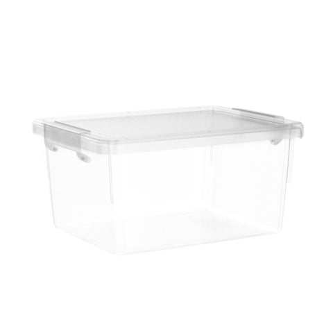 Citylife 6 Pack Plastic Storage Box Small Stackable Storage Box with Clear Storage Boxes with Handles for Kitchen Closet,17.7x13x8.2cm