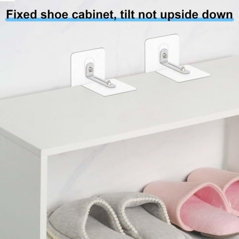 Furniture Wall Anchors, Anti Tip Wall Anchor, Furniture Wall Fixing Adhesive, 4 PCS Cabinet Anti Tip Kit, No Screw Wall Fasteners for Cabinet