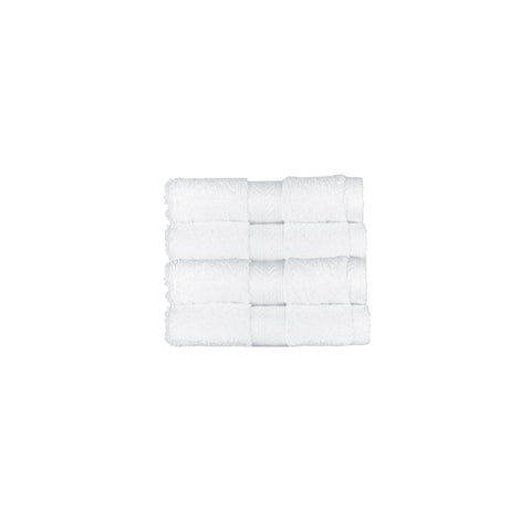 Christy Renaissance 4 Face Cloths Set | White | 100% Egyptian Cotton | Luxuriously Soft and Super Absorbent | 675 GSM | 4 Wash Cloth Flannels